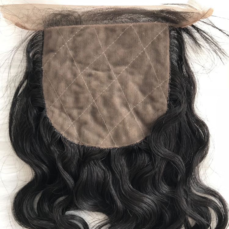 Unprocessed virgin raw Indian human hair silk top closure natural wave YJ294